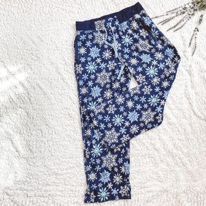 Nautica blue snowflake pajama set- pants with half button up long sleeve shirt